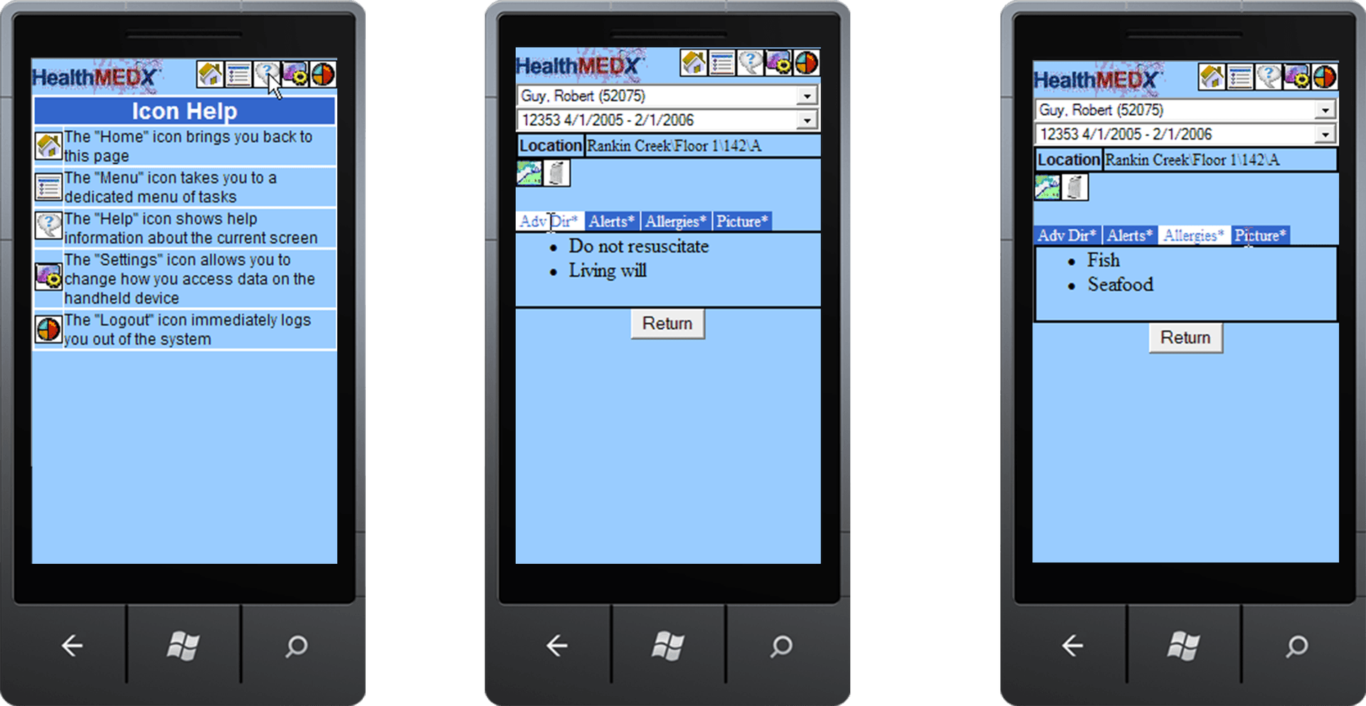 Legacy stylus-based mobile hardware used for HealthMedx documentation