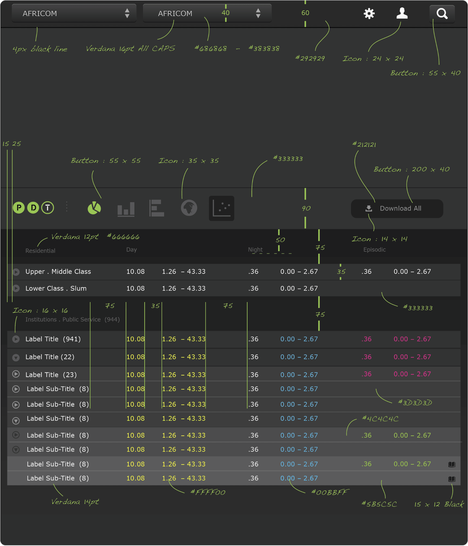 Oak Ridge data workspace screen variation 2